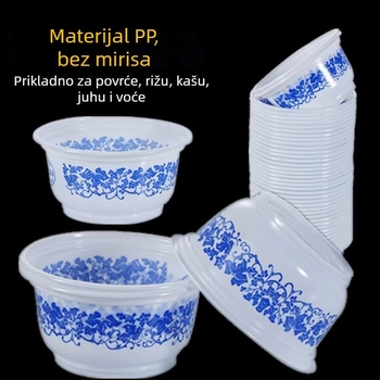 Jednokratna plastična zdjela, debela, okrugla, za kućnu večeru i vanjski roštilj