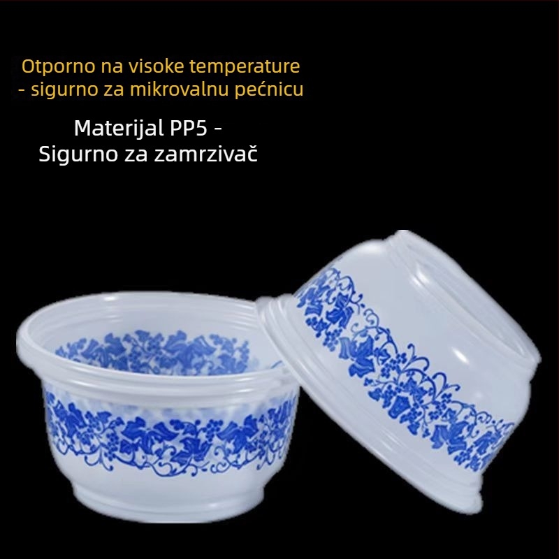 Jednokratna plastična zdjela, debela, okrugla, za kućnu večeru i vanjski roštilj