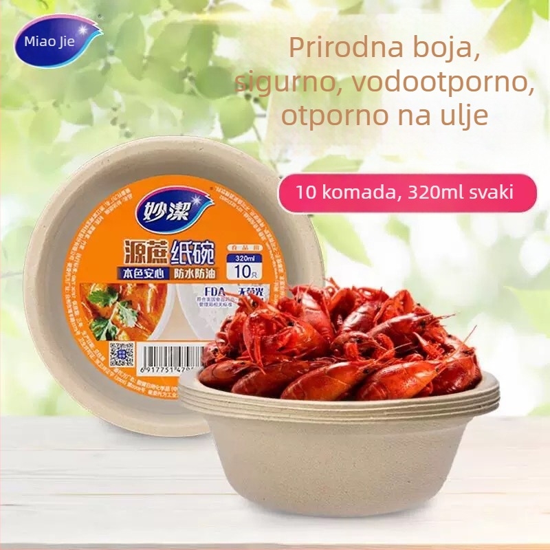 Miaojie Biodegradabilna Papirnata Ovalna Jednokratna Posuda Za Roštilj i Hot Pot