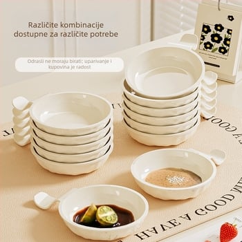 Plastična okrugla zdjela za umakanje, mikrovalna sigurna, jednostavan minimalistički stil, mogućnost tiskanja logotipa