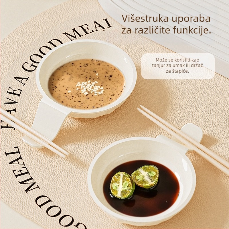 Plastična okrugla zdjela za umakanje, mikrovalna sigurna, jednostavan minimalistički stil, mogućnost tiskanja logotipa