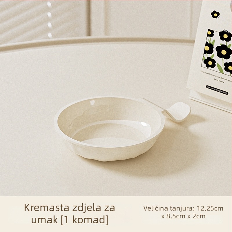 Plastična okrugla zdjela za umakanje, mikrovalna sigurna, jednostavan minimalistički stil, mogućnost tiskanja logotipa