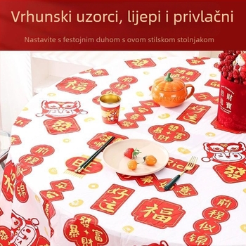 Jednokratni banketni stolnjak - polietilenski plast, otporan na masnoće i mrlje.