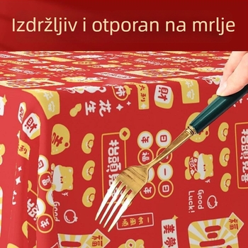 Jednokratni banketni stolnjak - polietilenski plast, otporan na masnoće i mrlje.