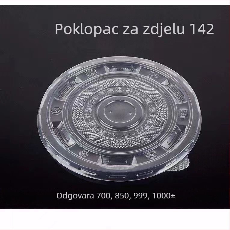 Jednokratni plastični okrugli poklopci za zdjele, za posude veličine 120/142, prozirni