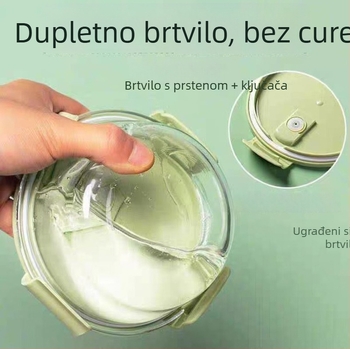 Langjie Kružni stakleni poklop za kutiju za ručak, mikrovalna sigurnost, 800–1000 ml, visoko borosilikatno staklo, prilagodljivo s logotipom