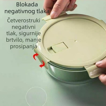 Langjie Kružni stakleni poklop za kutiju za ručak, mikrovalna sigurnost, 800–1000 ml, visoko borosilikatno staklo, prilagodljivo s logotipom