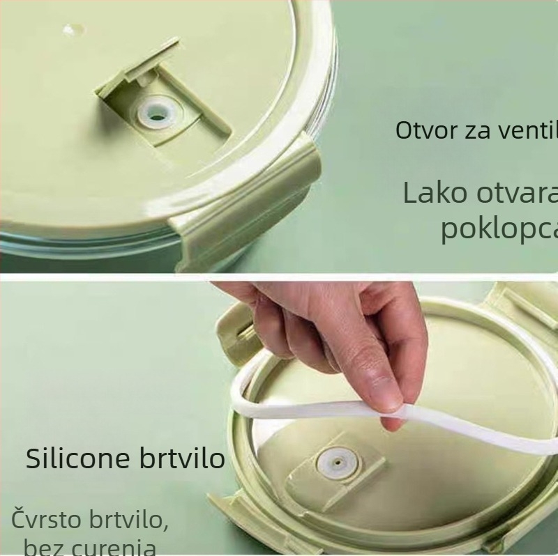 Langjie Kružni stakleni poklop za kutiju za ručak, mikrovalna sigurnost, 800–1000 ml, visoko borosilikatno staklo, prilagodljivo s logotipom