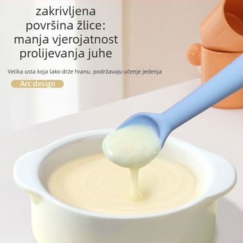 Žličica za hranjenje beba, silikon, dizajn dinosaura, za bebe starije od 6 mjeseci, komplet 1 kom, težina 20 g