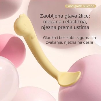 Žličica za hranjenje beba, silikon, dizajn dinosaura, za bebe starije od 6 mjeseci, komplet 1 kom, težina 20 g