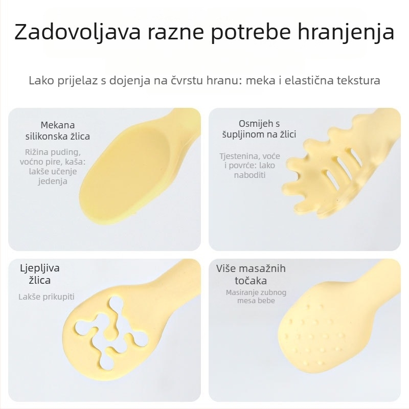 Žličica za hranjenje beba, silikon, dizajn dinosaura, za bebe starije od 6 mjeseci, komplet 1 kom, težina 20 g