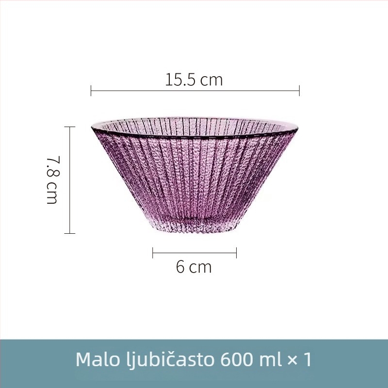 Zdjela za salatu od stakla otporna na toplinu u japanskom stilu, s tiskom logotipa i mogućnošću prilagodbe, mikrovalna pećnica nije dostupna
