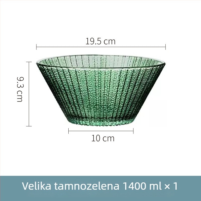 Zdjela za salatu od stakla otporna na toplinu u japanskom stilu, s tiskom logotipa i mogućnošću prilagodbe, mikrovalna pećnica nije dostupna