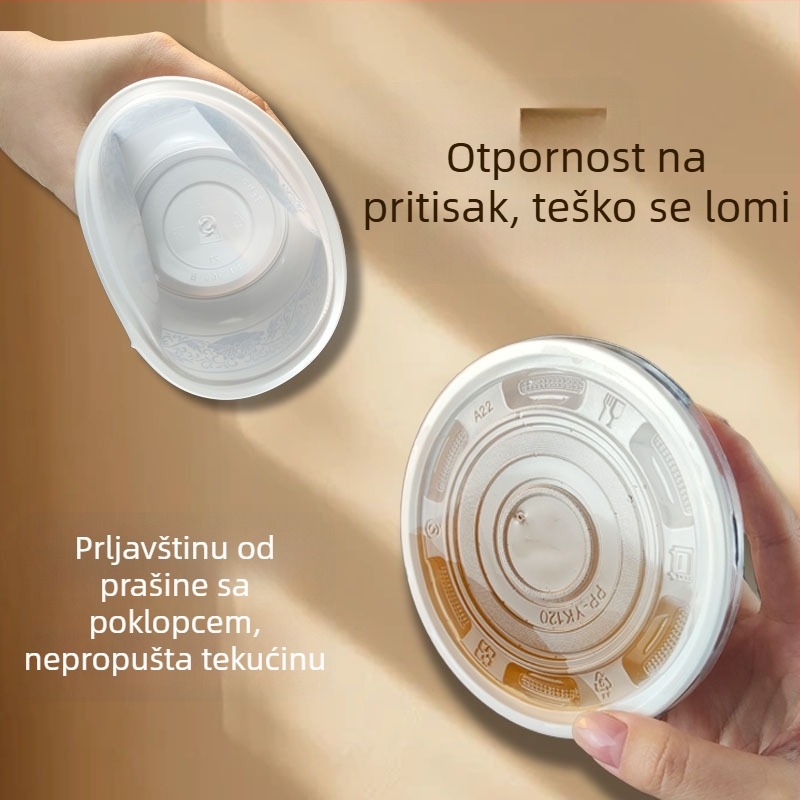 Jednokratna plastična zdjela, debela, prehrambene kvalitete, 300 ml, okrugla