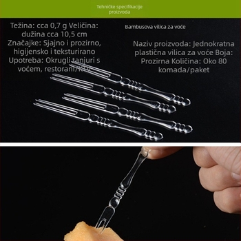 Jednokratna plastična vilica za voće, Jubo brenda, s logom, prilagodljiva proizvodnja