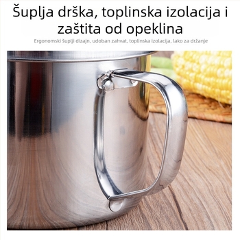 Dvostruko slojevita kutija za ručak od nehrđajućeg čelika sa pretincima i poklopcem, kapacitet 4.1–5 L, nije mikrovalna, za odrasle