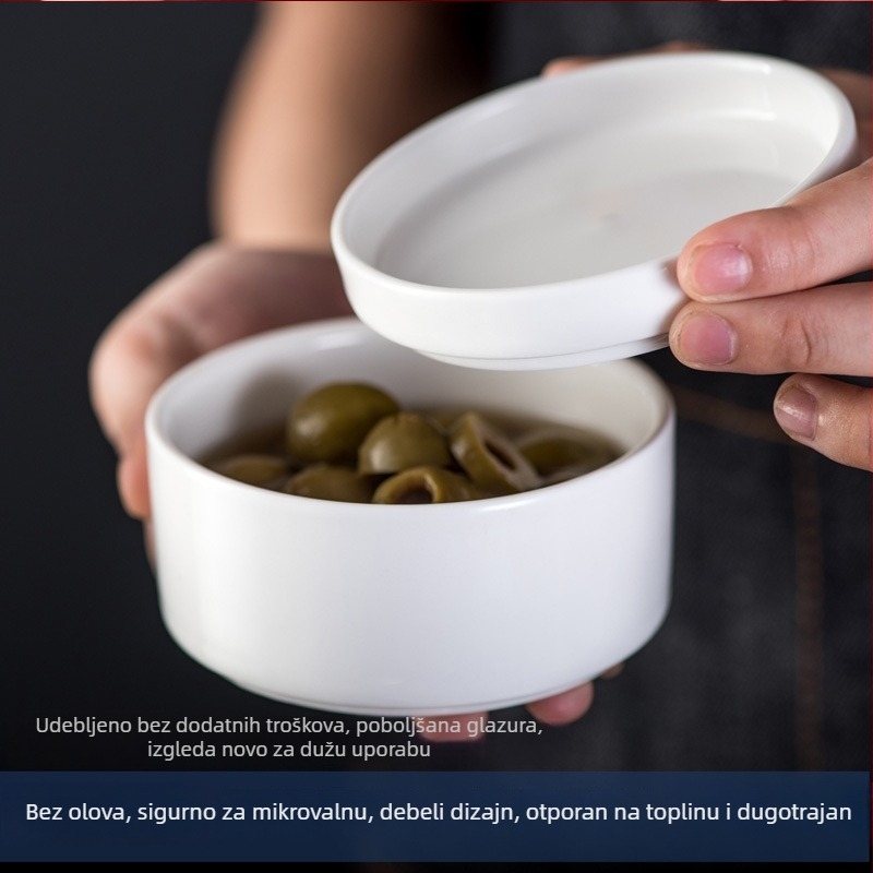 Twilight Cloud keramički set posuđa s poklopcima — okrugli oblik, moderni minimalistički stil, pogodan za mikrovalnu