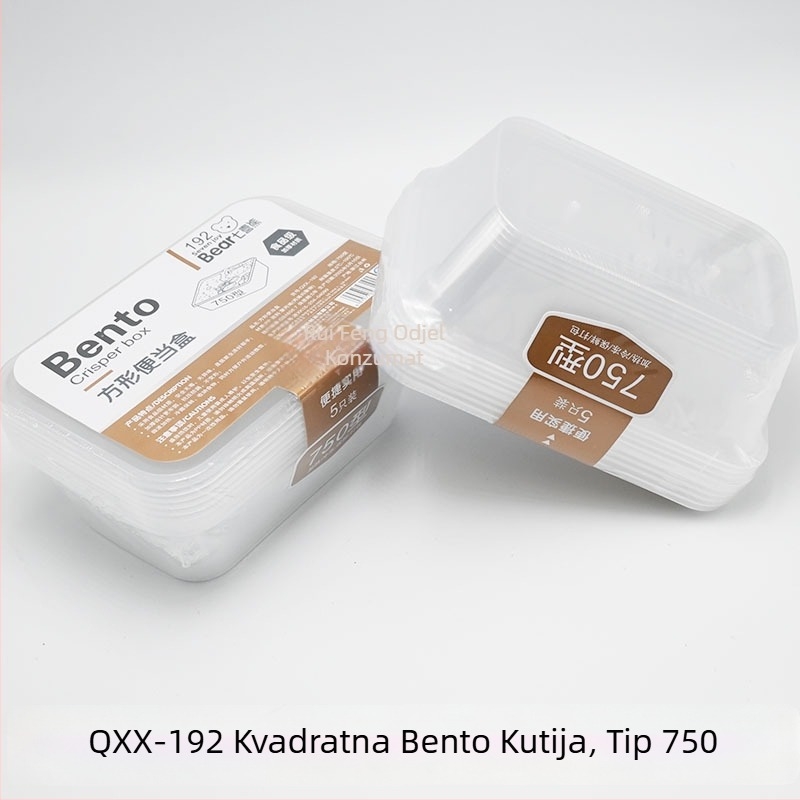Jednokratna plastična kutija za obrok s poklopcem, prozirna, debela, pravokutna i okrugla — Seven bears