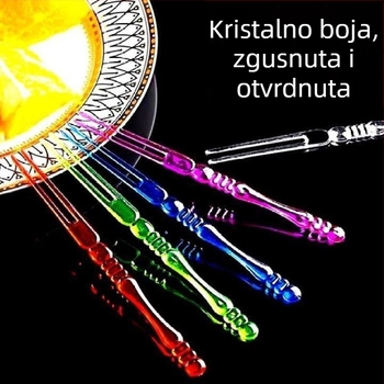 Jednokratne plastične vilice za voće - male desertne vilice, prozirne, pojedinačno pakirane