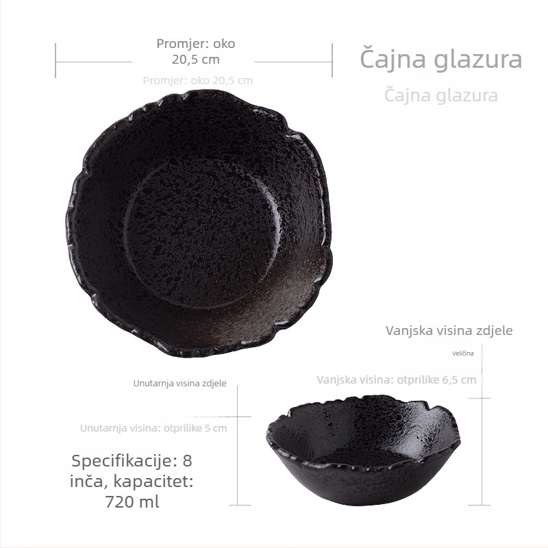 Porcelanska zdjela u japanskom stilu za rižu, desert i salatu