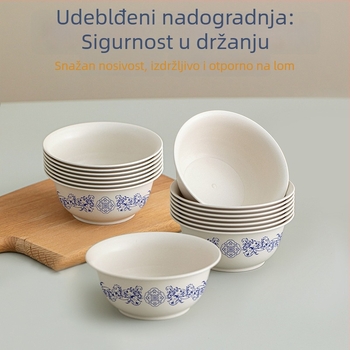 Jednokratna zdjela od kukuruznog škroba, zgušnjena i otporna na visoke temperature, okrugla, prijenosna za kućnu, komercijalnu i vanjsku uporabu, kapacitet 350 ml, mogućnost tiskanja logotipa.