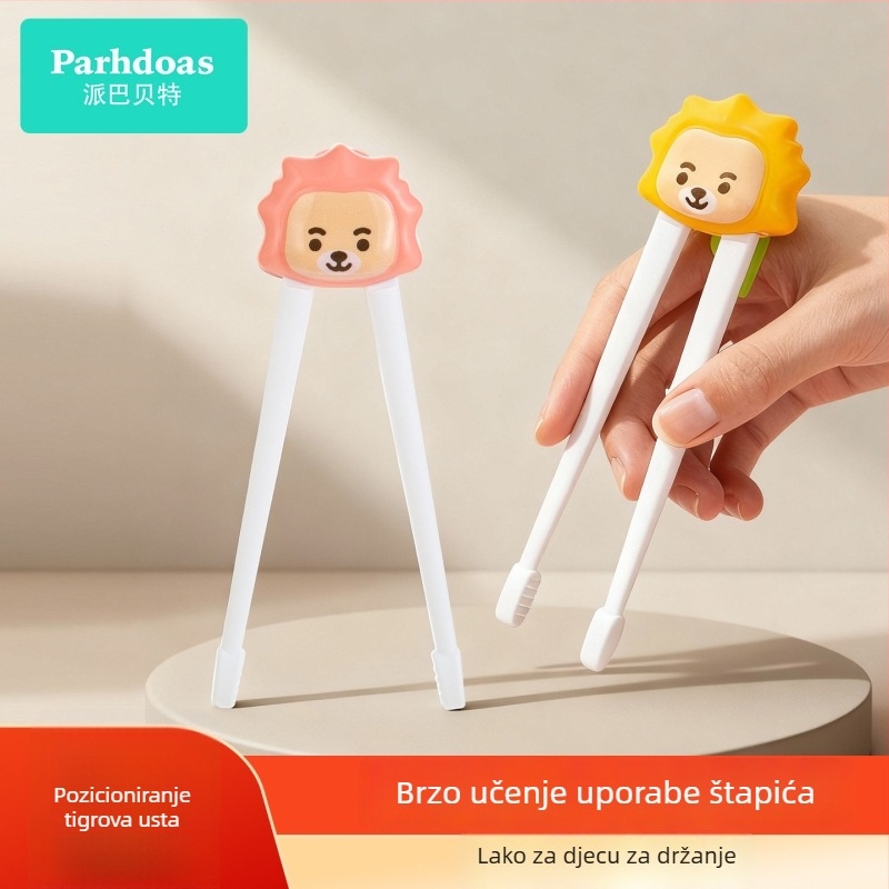 Dječje učne štapiće s dizajnom Tiger Mouth – ABS + TPE