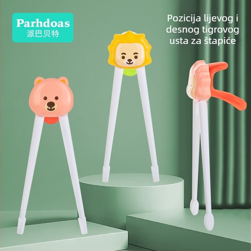 Dječje učne štapiće s dizajnom Tiger Mouth – ABS + TPE