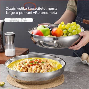 Nehrđavajuća čelična kutija za voće i povrće s čvrstim poklopcem, pogodna za hladnjak i zamrzivač, kompatibilna s mikrovalnom pećnicom, zapremina 2,1–3 L