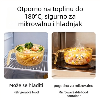 PPSU zdjela za hranjenje s drškom, protiv prosipanja, pogodna od 6 mjeseci, set od 5 komada