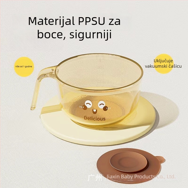 PPSU zdjela za hranjenje s drškom, protiv prosipanja, pogodna od 6 mjeseci, set od 5 komada