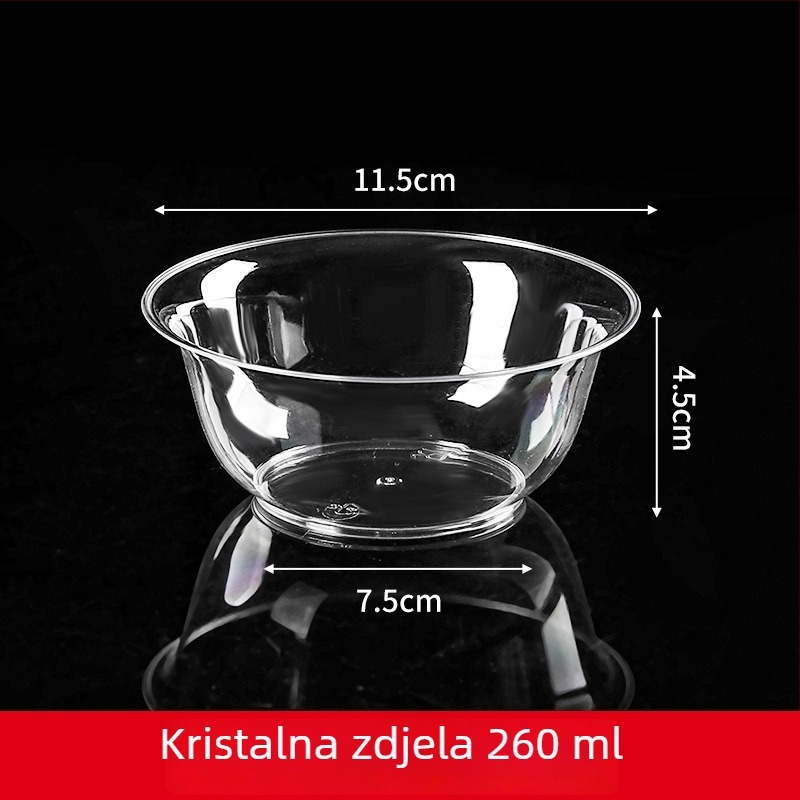 Jednokratna plastična zdjela, prehrambeni PP, otporna na visoke temperature, debeljena, 350 ml