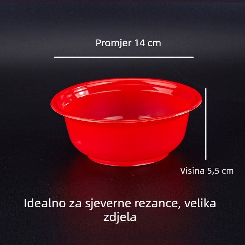 Jednokratna crvena plastična zdjela debelog dna za svečane prilike - vjenčanja, banketi, rođendani, useljenje