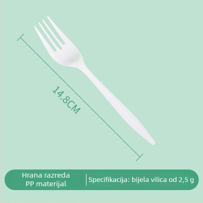 Jednokratne vilice od PP-a, individualno zapakirane, pakiranje 1000 kom, za tortu, voće i steak