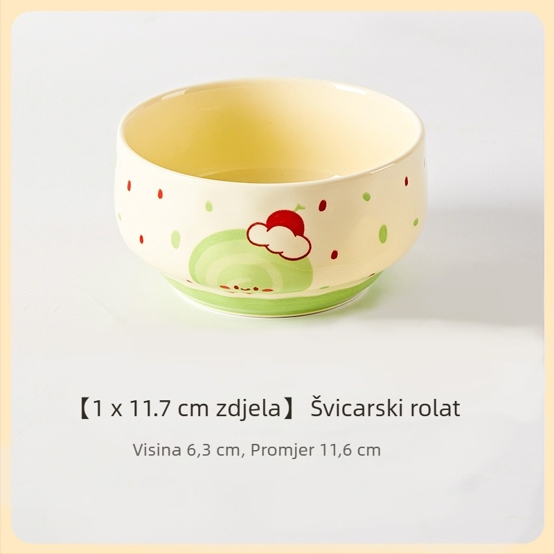 Porcelanska okrugla zdjela za kućnu upotrebu, podglazurna boja, mikrovalna sigurnost, prilagodljivo