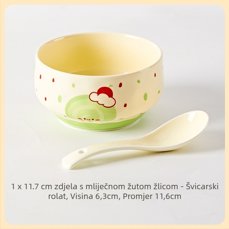 Porcelanska okrugla zdjela za kućnu upotrebu, podglazurna boja, mikrovalna sigurnost, prilagodljivo