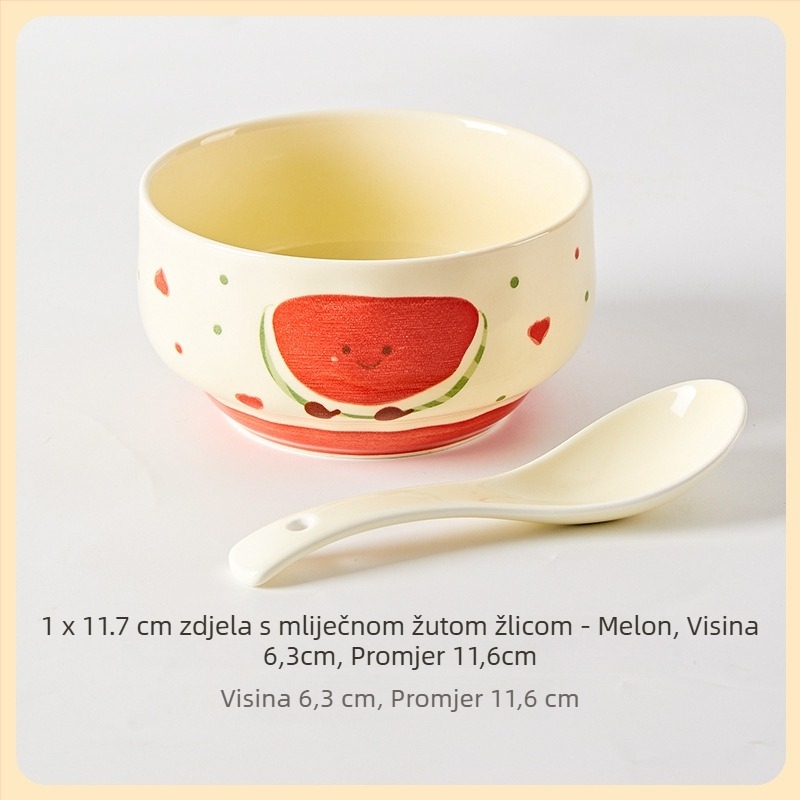 Porcelanska okrugla zdjela za kućnu upotrebu, podglazurna boja, mikrovalna sigurnost, prilagodljivo