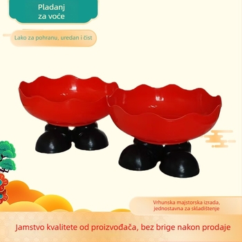 Povišeni pladanj za voće s odvodom, PET, svježi i slatki stil, mrežasti uzorak