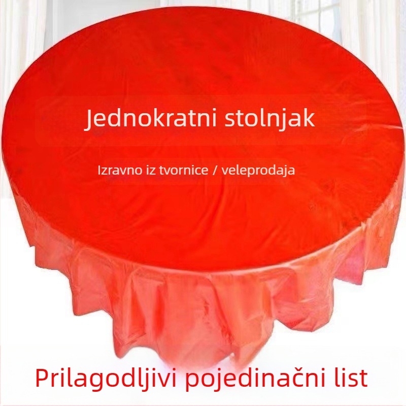 Miaolijie debeli jednokratni stolnjak, PE plast, kvadratnog oblika, sretan natpis uzorak, 3 mm debljina, biološki razgradivo