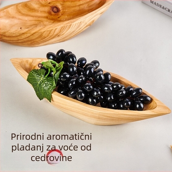Tanjur za voće od akacije, masivni drveni poslužavnik za kućnu upotrebu, elegantan dizajn
