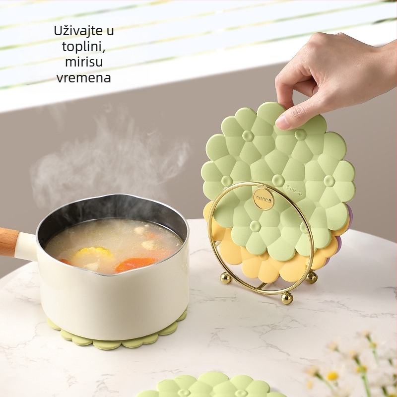 Kružna silikon podmetača za stol, otporna na visoke temperature, nordijski dizajn, moderan stil