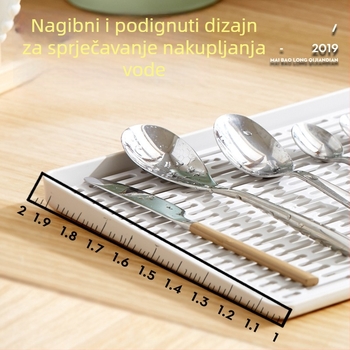 Plastični odvodni pladanj s dvostrukim slojem za voće, kvadratnog oblika, moderan minimalistički stil, mogućnost prilagodbe