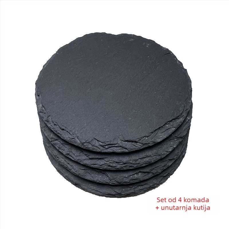 Podmetač za čaše od škriljevca, okrugli, marka Rising Sun, podrijetlo Jiujiang