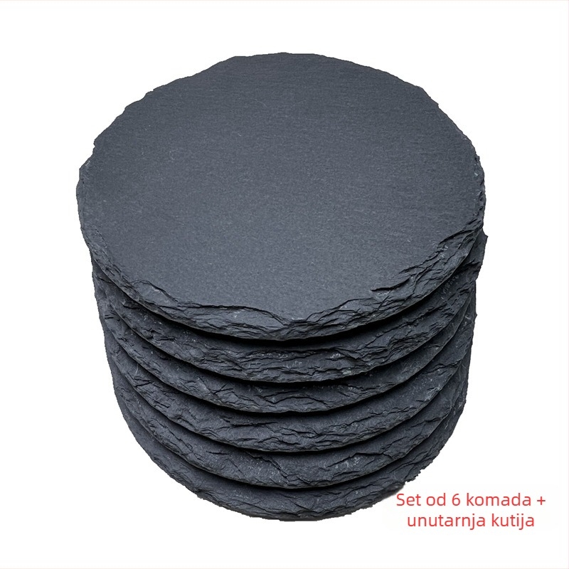 Podmetač za čaše od škriljevca, okrugli, marka Rising Sun, podrijetlo Jiujiang