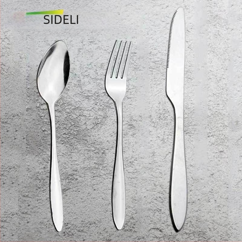 3-dijelni set noža, žlice i vilice od 410 nehrđajućeg čelika za steak, kućnu upotrebu, vanjska putovanja, kampiranje