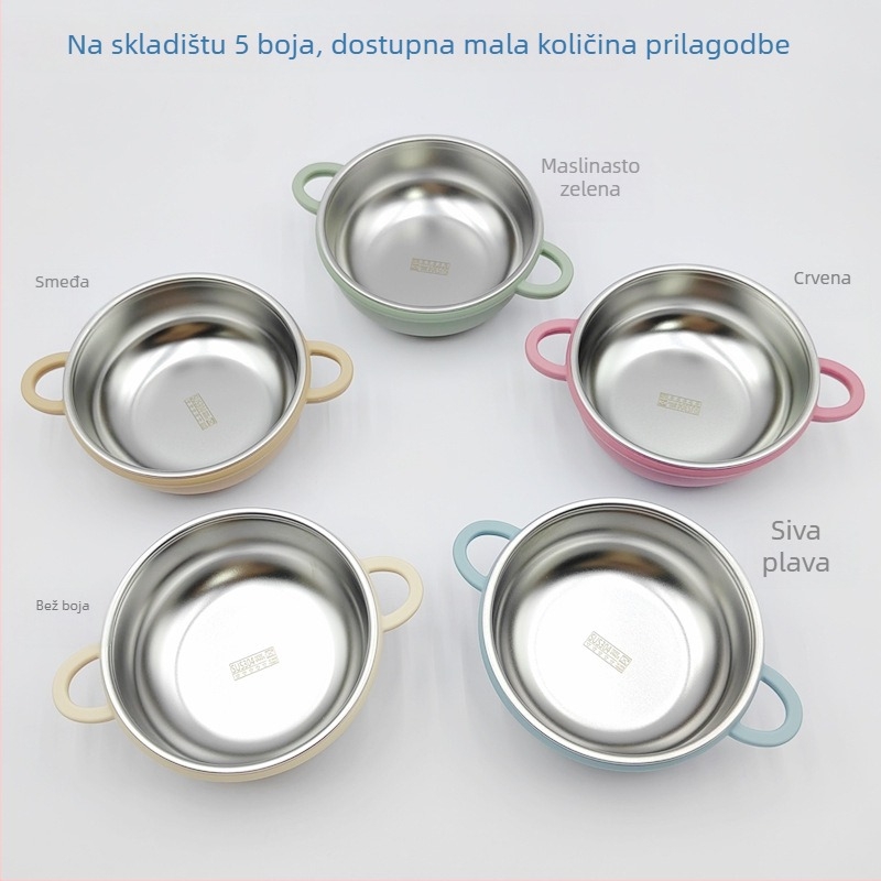 Silikonska zdjelica za bebe, 3-dijelni set, crtani stil, svježe i slatko, za bebe od 3 mjeseca
