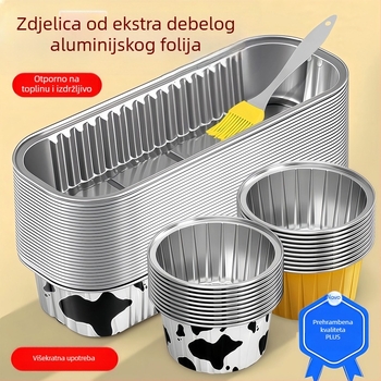 Jednokratna aluminijska folijska posuda za jaja tart i pladanj za fritezu na zrak, mala veličina