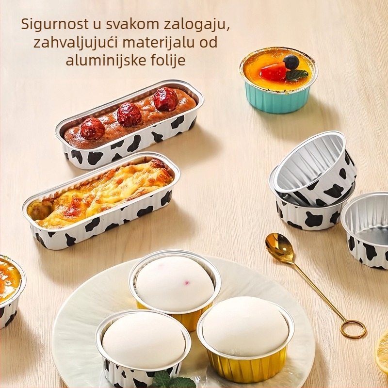Jednokratna aluminijska folijska posuda za jaja tart i pladanj za fritezu na zrak, mala veličina