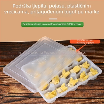 Jednokratna kutija za wontone, s 12/15/20 odjeljaka, debela, posuda za hranu od PP, mikrovalna kompatibilna