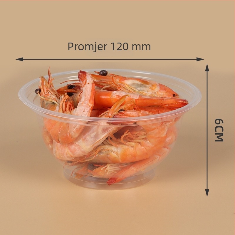 Jednokratne plastične zdjele, kapacitet 360 ml, paket od 20 komada, okruglog oblika, tisk logotipa, mogućnost prilagodbe