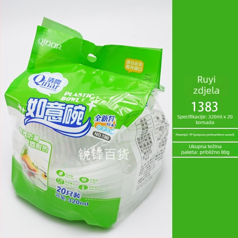 Jednokratna plastična zdjela, okruglog oblika, kapacitet 500 ml